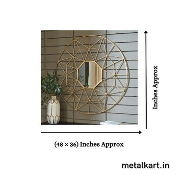 Metallic Octa Mirror Fixed in Geometrified circle (30 x 30 Inches)